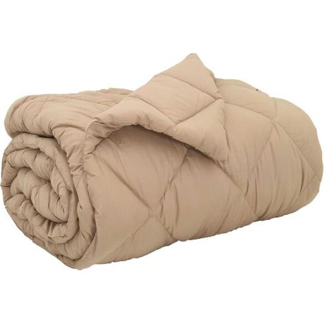 Couette d'hiver en duvet gris-brun, 135 x 200 cm, microfibre. (1/5)