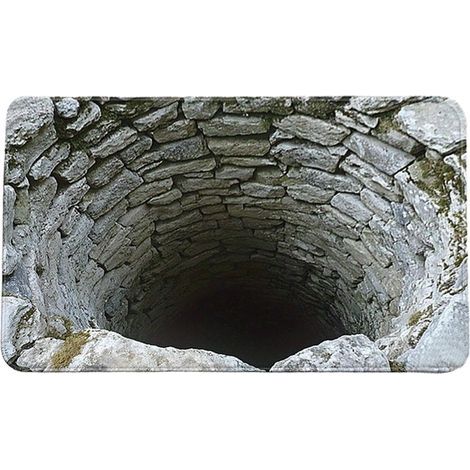 Tapis Trompe l'oeil 3D Trou, TapisTrompe l'oeil 3D D Rectangulaire, Antidérapant Piège Visuel De Porte, Absorption Tapis Effet Optique Trou, pour Salle Bain Chambre 20x32 Pouces (1/5)