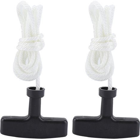 Lot de 2 poignées de lanceur à rappel pour tondeuse à gazon, corde de 1,5 m, moteur essence (1/5)