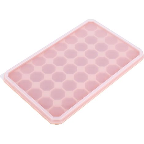 Silikon-Eiswürfelform mit 40 Fächern, abnehmbarem Deckel, orangefarben, DIY-Eiswürfelbereiter, Küchenzubehör (1/5)