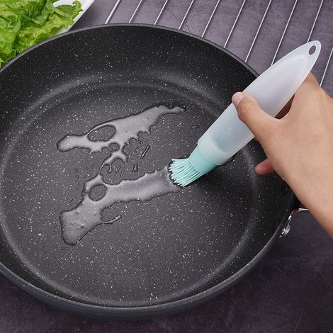 Brosse À Huile En Silicone - Flacon À Huile Avec Couvercle Et Brosse Intégrée - Pour Barbecue Extérieur Et Cuisine Maison - Lot De 1 (1/5)