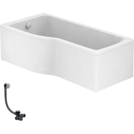 IDEAL STANDARD Connect Air Bañera con ducha a la izquierda de 150 x 80 cm + delantal + desagüe cromado