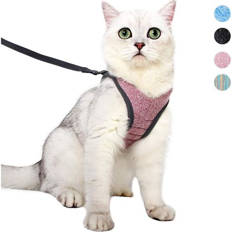 Harnais Pour Chat - Ultra-léger Moins De 60 G - Tour De Poitrine 360° Sécurisé - Confortable Et Élastique - Pour Promenade Et Entraînement - Taille S (1/5)