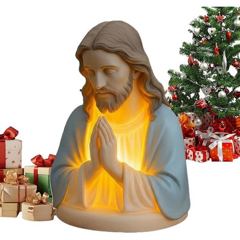 Maria Statue - Nachtlampe Harz , christlicher Wohnakzent mit warmem Schein, elegante religiöse Figur, dekorative Schreibtischlampe für Schlafzimmer, Büro, Wohnzimmer (1/5)