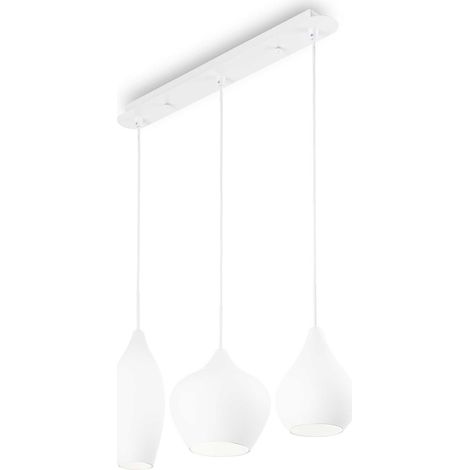 Ideal Lux Soft - Lámpara colgante de techo de 3 luces blanca, E14