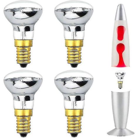 Ampoule Lava 25W E14 R39, réflecteur blanc chaud, petit culot à vis Edison, ampoule spot incandescente (lot de 4), classe énergétique C-liuyue