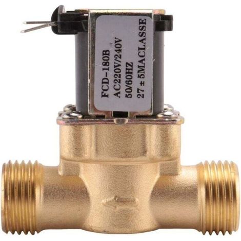 Électrovanne Électrique 220V 1/2 Pouce Laiton Normalement Fermée pour Contrôle Eau Liquide Chimique Industriel (1/4)