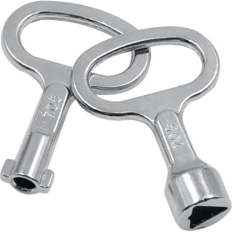 Lot de 2 clés triangulaires en métal pour compteurs de gaz, d'eau et d'électricité (1/5)