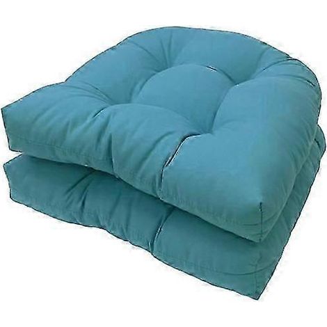 Lot de 2 coussins de chaise d'extérieur imperméables en forme de U, rembourrés et épais, faciles à nettoyer, pour terrasse ou salon. (1/5)