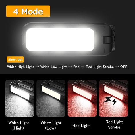 Set di 2 luci da officina a LED - Luce da lavoro - Luce da officina - 4 modalità di illuminazione - Luce da lavoro a LED - Batteria magnetica - Rotazione di 180° - Luce di ispezione per garage (1/4)