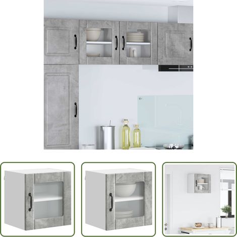 Küchenwandschrank - Küchenschrank Lucca Beton Grau 40 x 31 x 40 cm Holzwerkstoff (1/5)