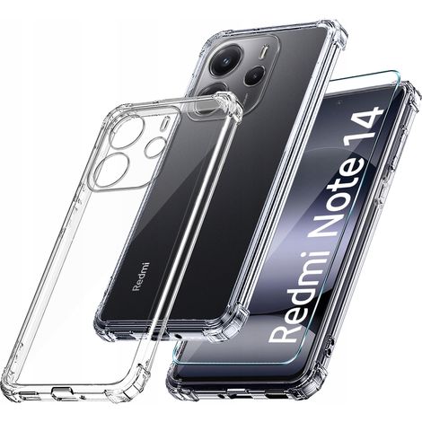 Funda para Xiaomi Redmi NOTE 14 5G Antichoque, Parte Trasera Transparente + Cristal (1/5)