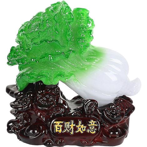 Feng-Shui-Statue, Glücksfigur, Geschenk, Sammlerstück, Glücksskulptur, Schreibtischfigur für Hotel, Geschäft, Einweihungsgeschenk, Bücherregal-Cabbage (1/5)