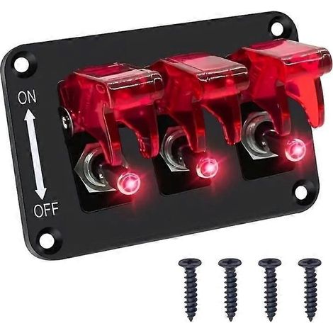 3-Tasten-Schalttafel mit 20A 24V 12V Sicherungen, beleuchteter Wippschalter für Lkw