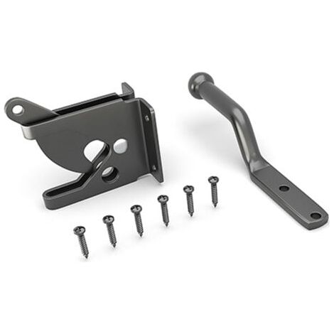 2 Stück Automatisches Türriegel-Torschloss Automatisches Schwerkraft-Hebel-Torschloss für Holzzaun-Türriegel Stahl Schwarz,116mm (1/4)