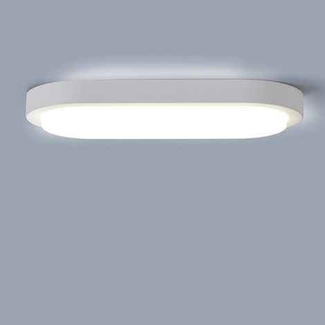 Plafonnier LED pour salle de bain - 12 W - 1700 lm - 140 (Lm/W) 4000 K - Étanche IP54 - Idéal pour salle de bain, cuisine, balcon, cave, chambre à coucher, couloir - Ovale - 215 x 100 x 43 mm (1/5)