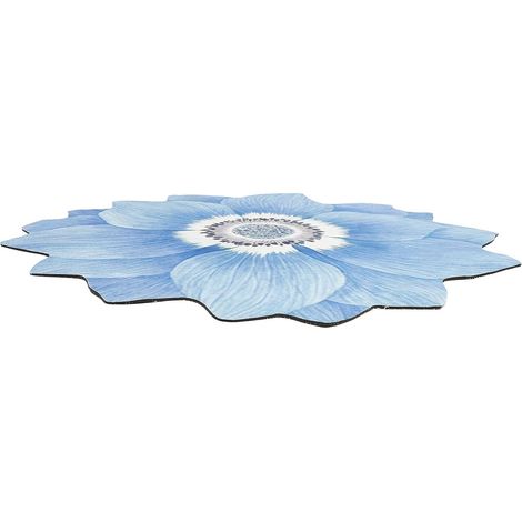 Tapis de Sol de Fleur 80x80 Cm en Fibre de Polyester Antidérapant Motif Chic pour Salon et Chambre Décoration Intérieure (1/5)