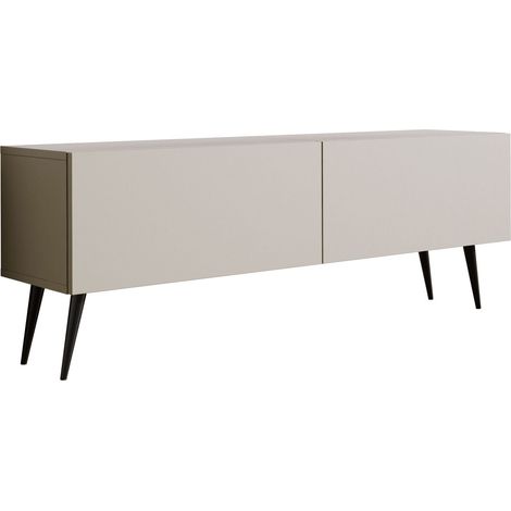 Meuble TV : Cachemire, pieds noires, 140 x 52 x 32 cm (1/5)