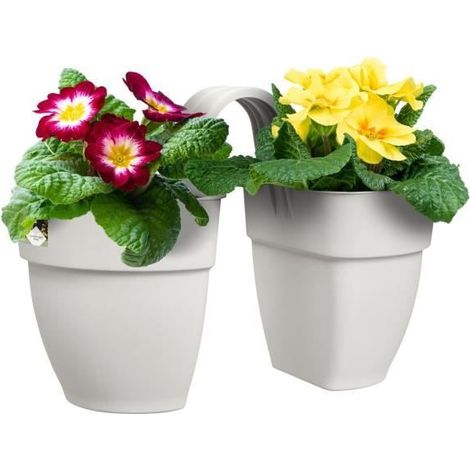 Maceta Vibia Campana Doble de 21 cm Blanco Seda - Elho (1/2)