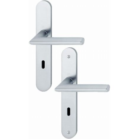 Coppia di stampelle su piastra grande Stockholm HOPPE 1140/300M Silver Alu - Key L - 3303162