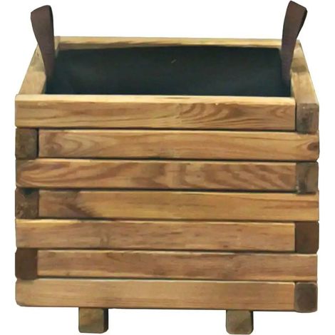 Fioriera in legno per giardino e terrazzo Cubo 40 x 40 cm (1/2)