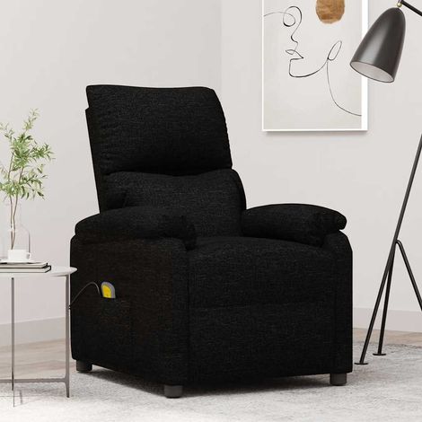 Fauteuil de massage, Fauteuil de relaxation confort détente, Chaise de Salle de Séjour Noir Tissu ZSD13496 (1/5)