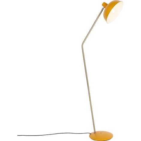 Retro-Stehlampe gelb mit Bronze - Milou