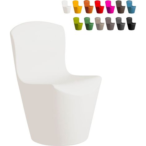Chaise design moderne Slide Zoe pour bar restaurant cuisine et jardin - Blanc (1/5)