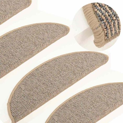 Stair Mats 15 pcs 56x17x3 cm Brown Half Round vidaXL (1/5)