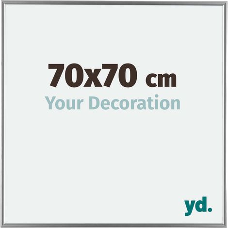 yd. - Cadre photo 70x70 - Argent Brillant - Plastique - Evry
