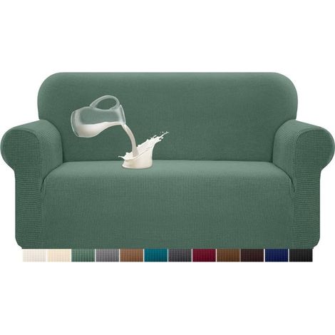 Housse de Canapé Imperméable Revêtement Housse Protection pour Canape Elastique Durables 1 pièce Protecteur de Canapé Universel(2 Place, Matcha Green) (1/5)