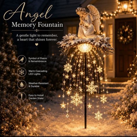 Guirlande lumineuse décorative de Noël en forme de cascade - Ange - mignonne, pratique, unique, portable et au design créatif - parfaite pour un usage quotidien.
