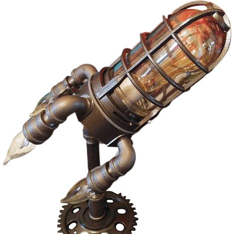 Bazooka lumineux Steampunk Rocket Flame veilleuse cadeau décoration intérieure (1/5)