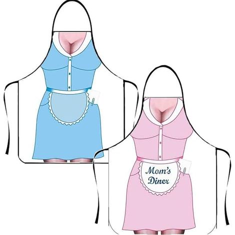 Conjunto de dos piezas, delantales unisex divertidos, perfectos para barbacoas y un regalo original para parejas en fiestas navideñas. (1/3)