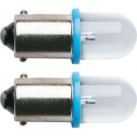2 Ampoules BA9S Led - 12V - Eclairage Bleu