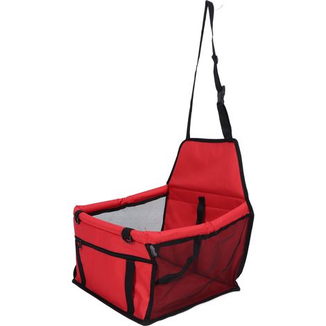 Siège auto pour animaux de compagnie imperméable, respirant, antidérapant, sangles réglables, panier de transport avec laisse de sécurité pour chiot et chat rouge (1/5)