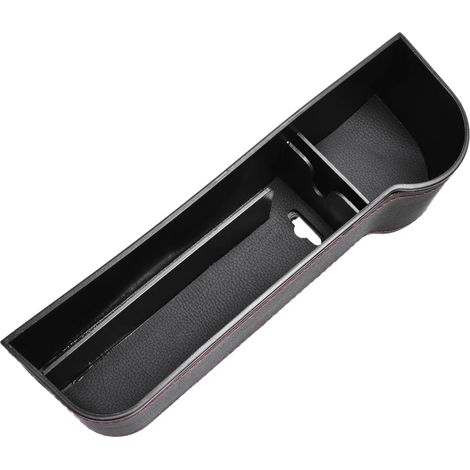 (Noir à droite) Organisateur d'espace pour siège auto, compartiment de rangement latéral pour console centrale, boîte de rangement pour divers objets, attrape-téléphone, clés, cartes, stylo (1/5)