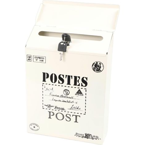 Lockable mailbox with 2 keys included (White) (1/5)