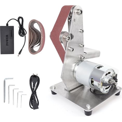 Ponceuse à bande, 300 W, mini ponceuse à bande, meuleuse multifonction en alliage d'aluminium pour meuler les bords de la fraise (1/5)