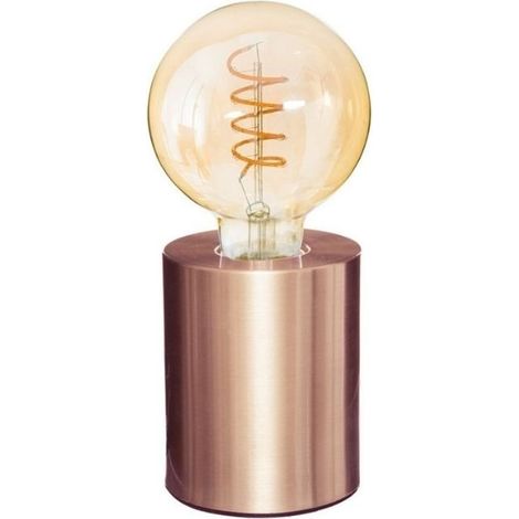 Lampe de Chevet Ampoule avec Socle en Métal - Cuivre - SILUMEN (1/5)