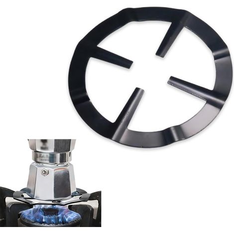 Support Universel pour Cafetière Italienne, Réducteur de Gaz en Fonte pour Moka Surface de Cuisson, Support de Cuisinière à Gaz pour Petites Casseroles (Noir) (1/5)