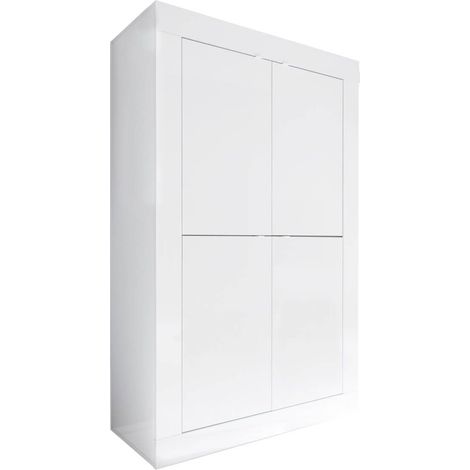 OTELLO - Rangement 4 Portes Finition Blanc Laqué Weiss (1/4)
