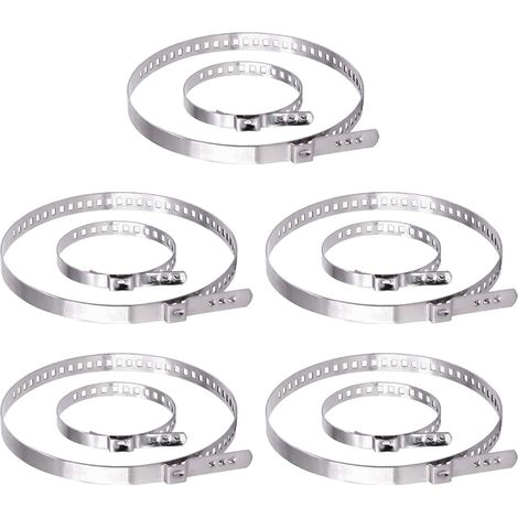 10 Pièces Collier de Serrage Tuyau,Collier de Serrage Inox,Collier Serrage Réglable en Acier Inoxydable Convient pour Tuyau de Gaz de Maison,étang,Jardin-Grand 75 mm-125 mm et Petit 25 mm-46 mm (1/5)