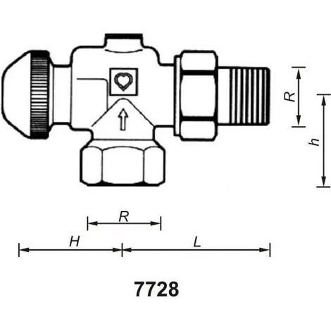 Valvola termostatica Herz 1772891 design angolare attacco 1 2 pollici (1/2)