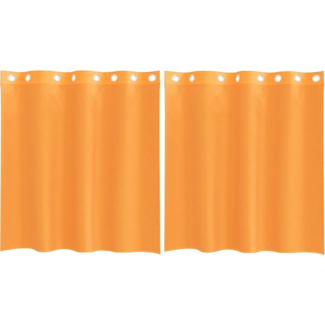 Maison Exclusive - Rideaux en voile avec œillets 2 pcs orange 140x140 cm (1/5)
