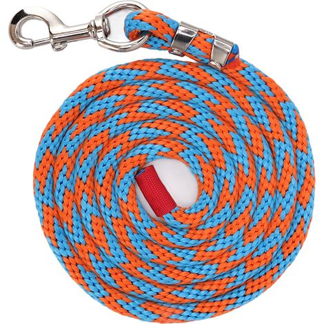 Laisse pour cheval en nylon épais résistant à la traction, idéale pour le dressage des chevaux et des animaux de compagnie. Longueur : 2 m (6,6 pi), bleu et orange. (1/5)
