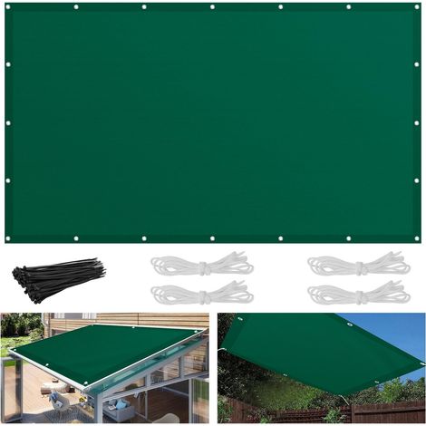Voile d'ombrage rectangulaire Vert 2 x 3 m avec corde et œillet (1/5)