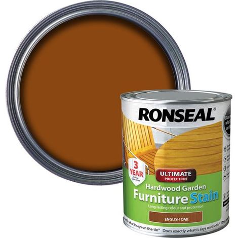 Ronseal Ultimate Protection Hardwood Garden Furniture Stain in English Oak - 750ml