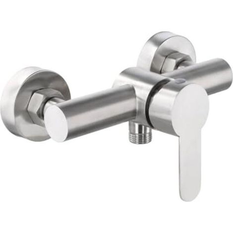 Mitigeur de douche monocommande, robinet de douche mural en acier inoxydable 304, mitigeur de douche monocommande avec accessoires de montage, mitigeur de douche mural pour baignoire et douche (eau ch