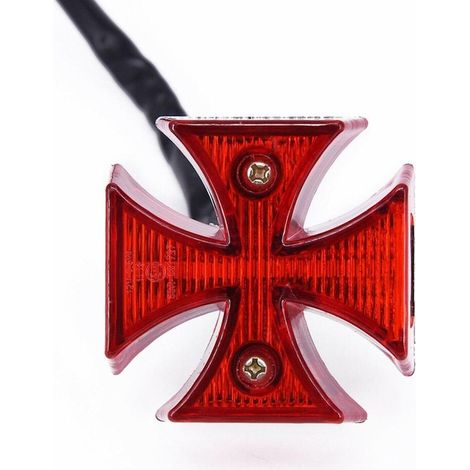 Feu arrière universel à LED rouge pour moto 50x50mm (1/5)